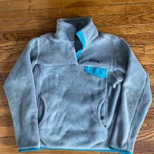 Teal and Gray Patagonia Fleece